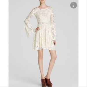 Free People Lace Lovers Folk Song Dress - White/Cream - Size 4